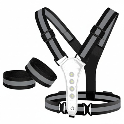 Gilet LED | Ricaricabile tramite USB, alta visibilità | Corsa, ciclismo, camminata