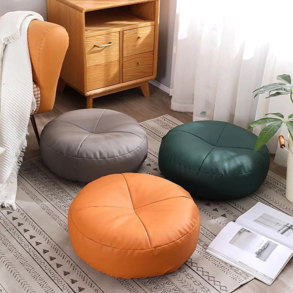 Nappa Leather Cushion in Japanese Style with Minimalist Design