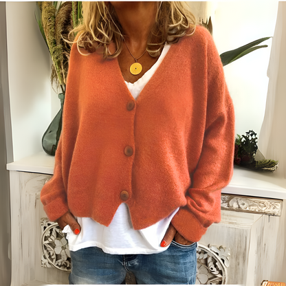 Soft knitted, relaxed cardigan for women
