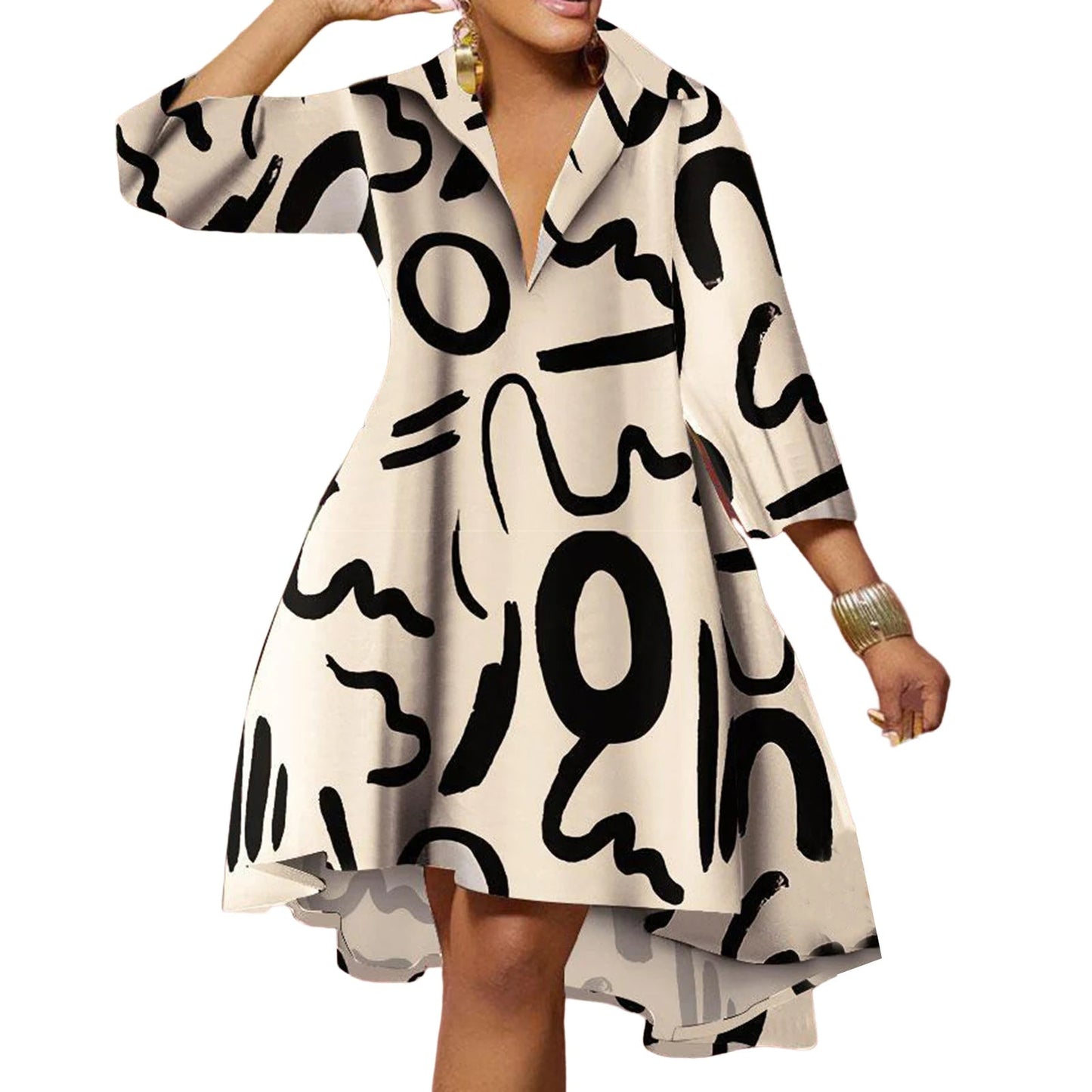 Sorelle – Loose-Fitting Summer Dress with Boho Print