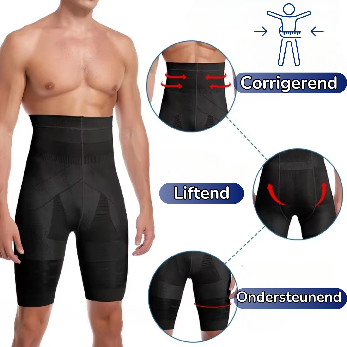Pantaloni a Compressione - Supporto per Cosce e Vita - Uomo