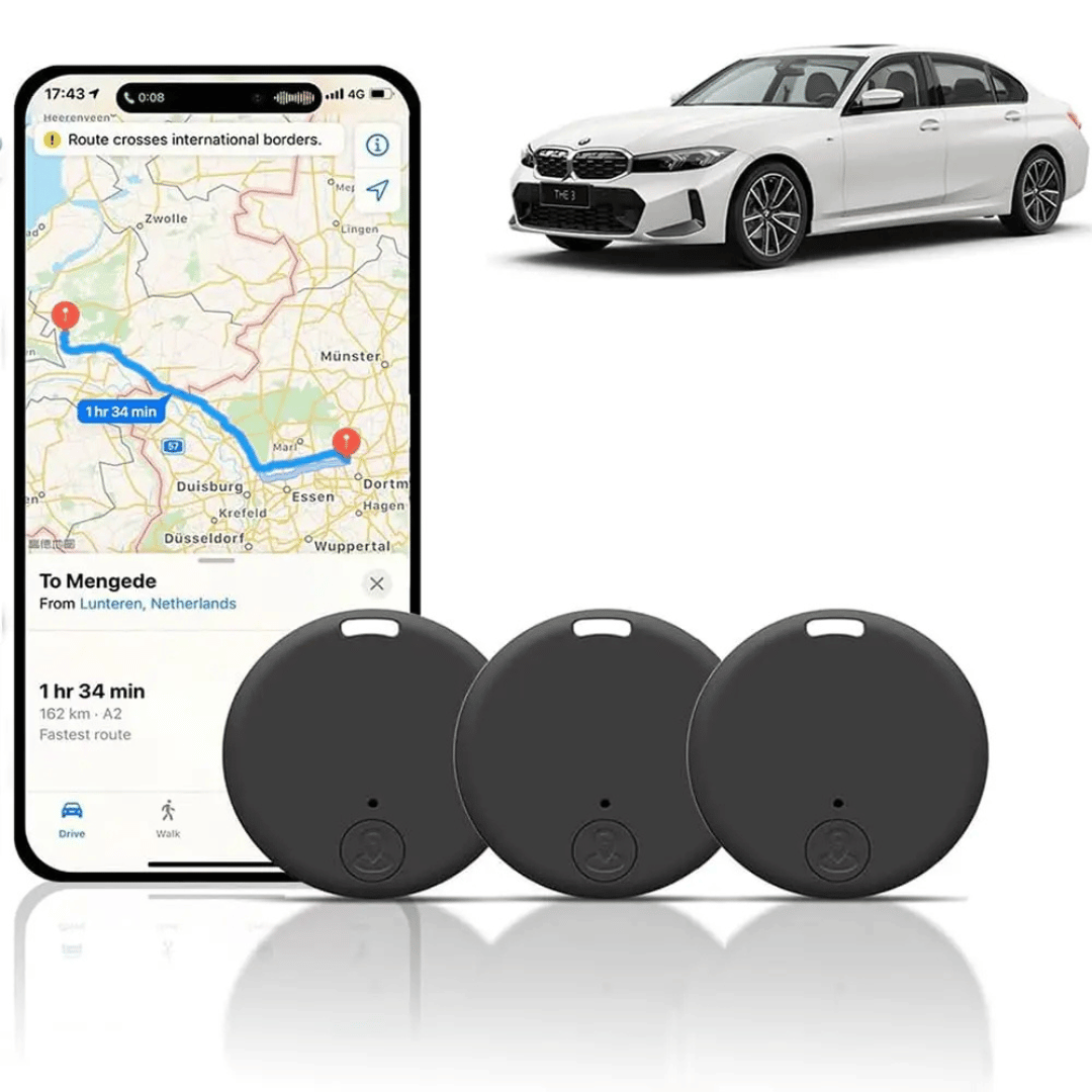 3x mini-gps-tracker - Krachtige tracker voor auto en sleutels