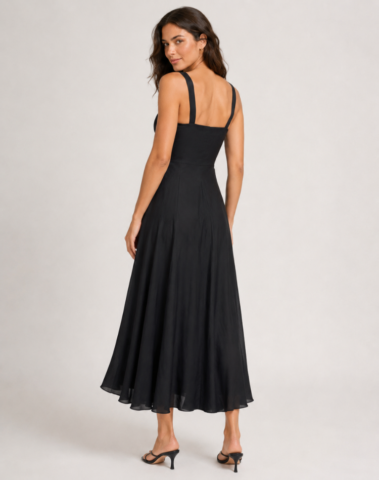 Jessy - Midi dress with corset and side split