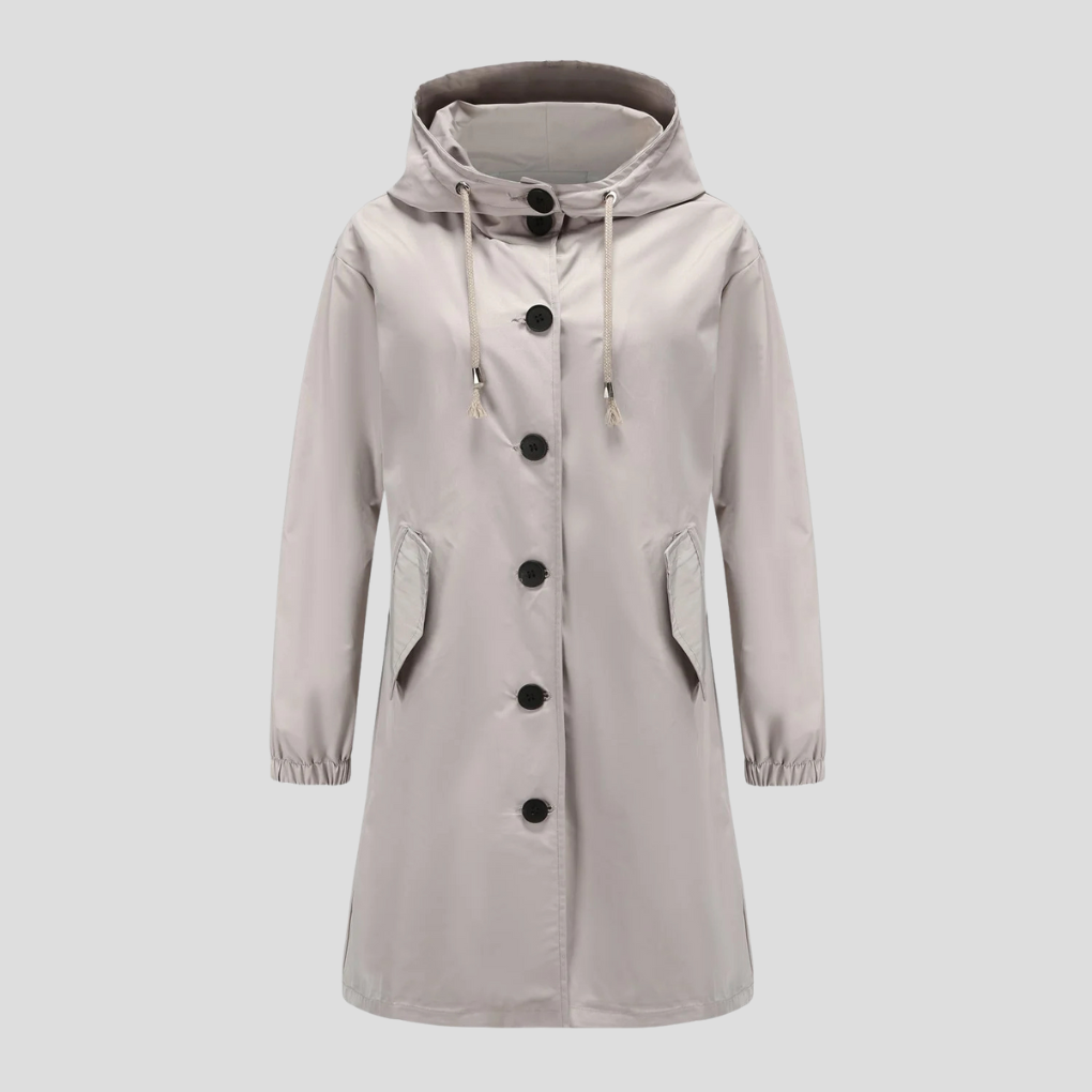 Wasserdichte Regenjacke mit Kapuze für Damen