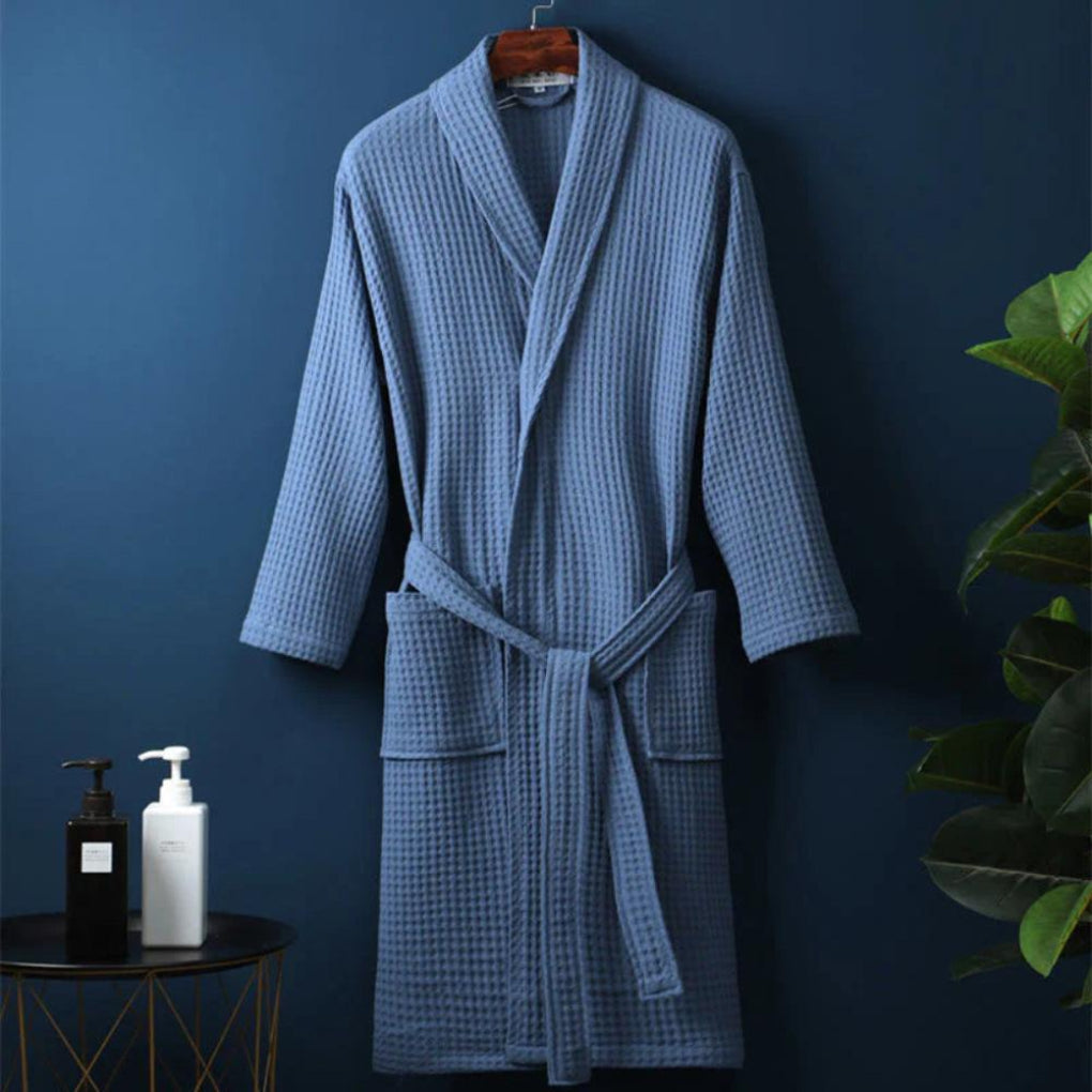 Lightweight Waffle Cotton Bathrobe for Couples