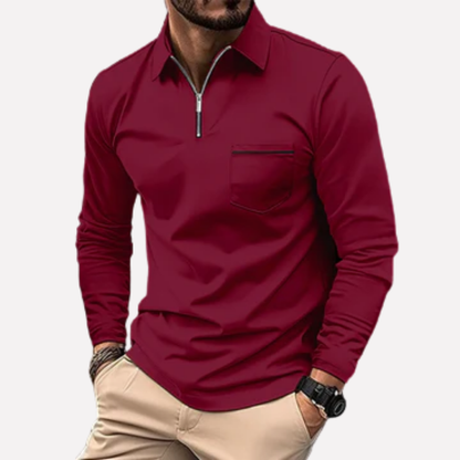 Hugo Long Sleeve Polo Shirt for Men with Chest Pocket