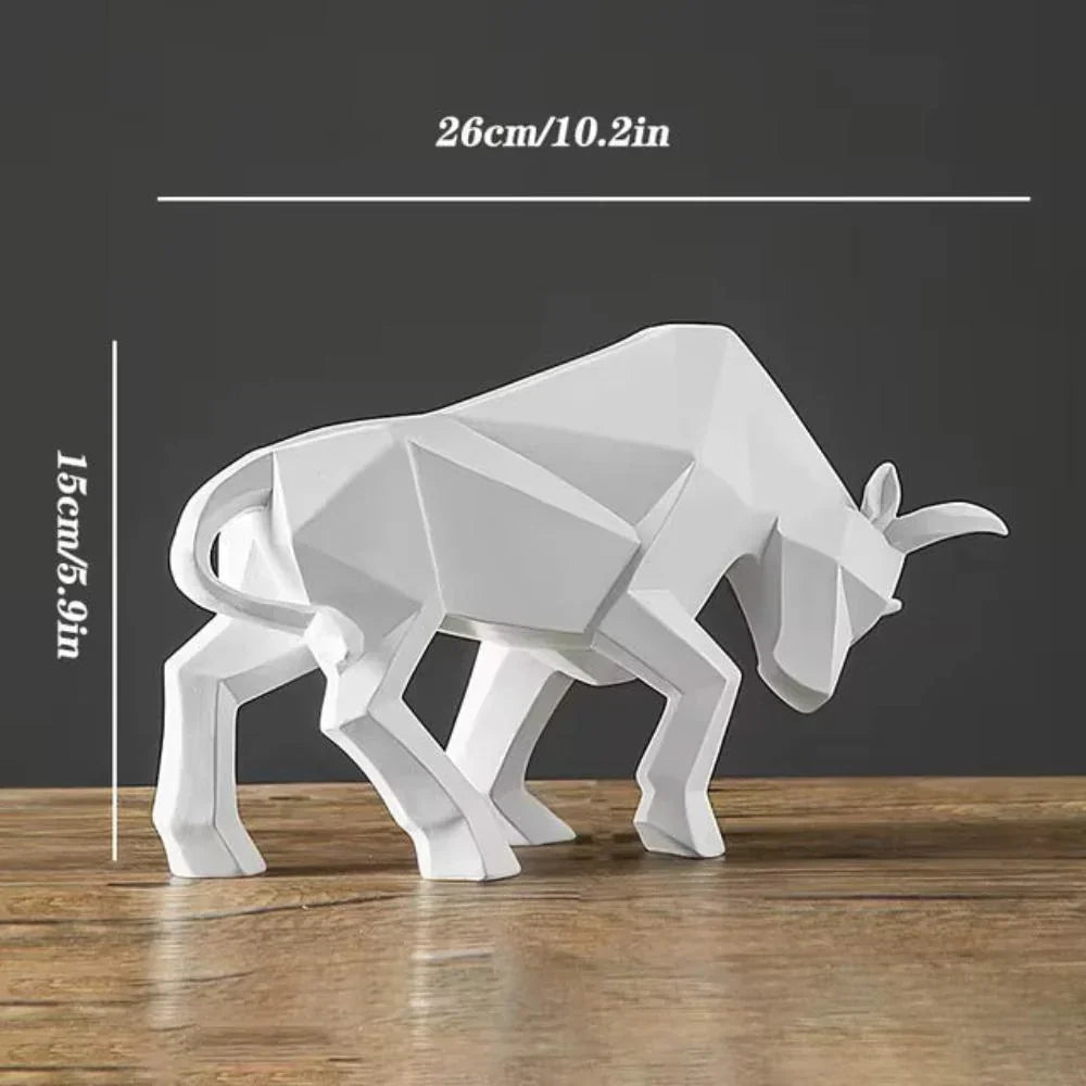 Escultura geométrica de touro, decoração moderna para sala de estar, escritório e interiores