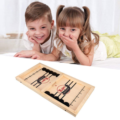 PlayFun - Double-Sided Sling Puck Board Game - Family Fun for Everyone