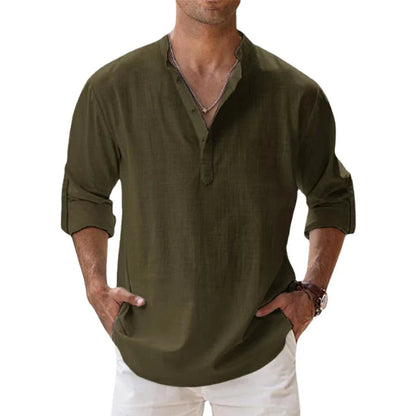 Linen Long Sleeve Shirt for Men