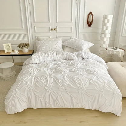 Luxury Duvet Cover Set with Pinch Pleat Design