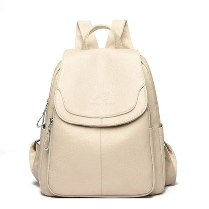 Leather sturdy backpack for women - Xeres