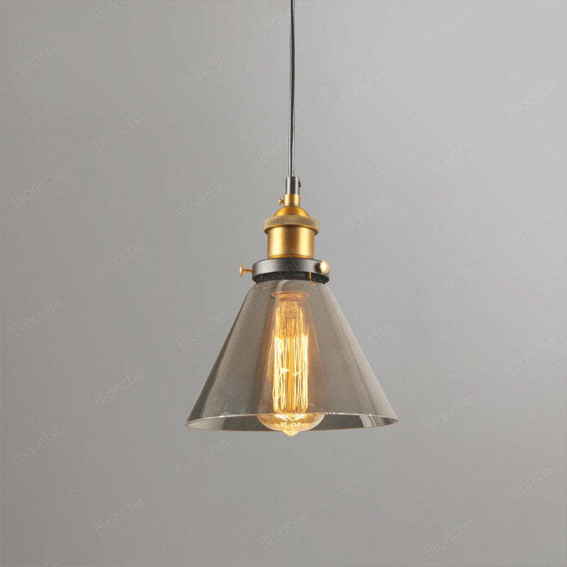 Vintage Industrial Pendant Light – Glass & Metal