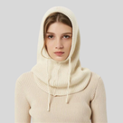 Knitted winter neck warmer with hood