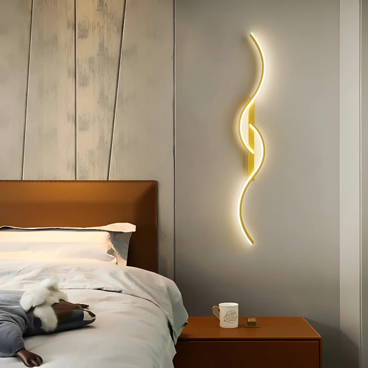 Moderna lampada LED curva da parete per interni con illuminazione d'atmosfera