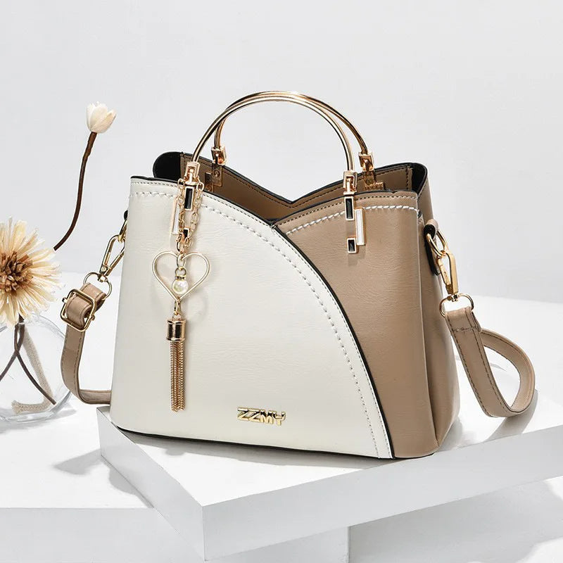 Selene – Large Retro Women's Handbag with Contrast Colour and Plenty of Storage