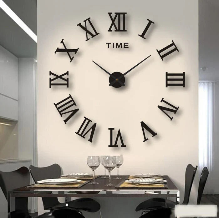 Orologio da parete decorativo con numeri romani – Orologio al quarzo silenzioso per interni moderni