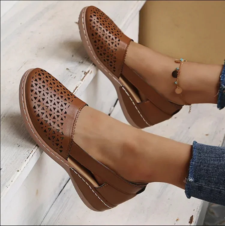 Vintage Slip-On Wedge Sandals for Women