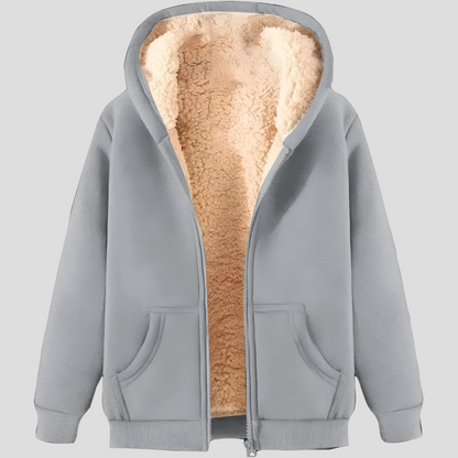 Warm fleece-lined winter hoodie for men