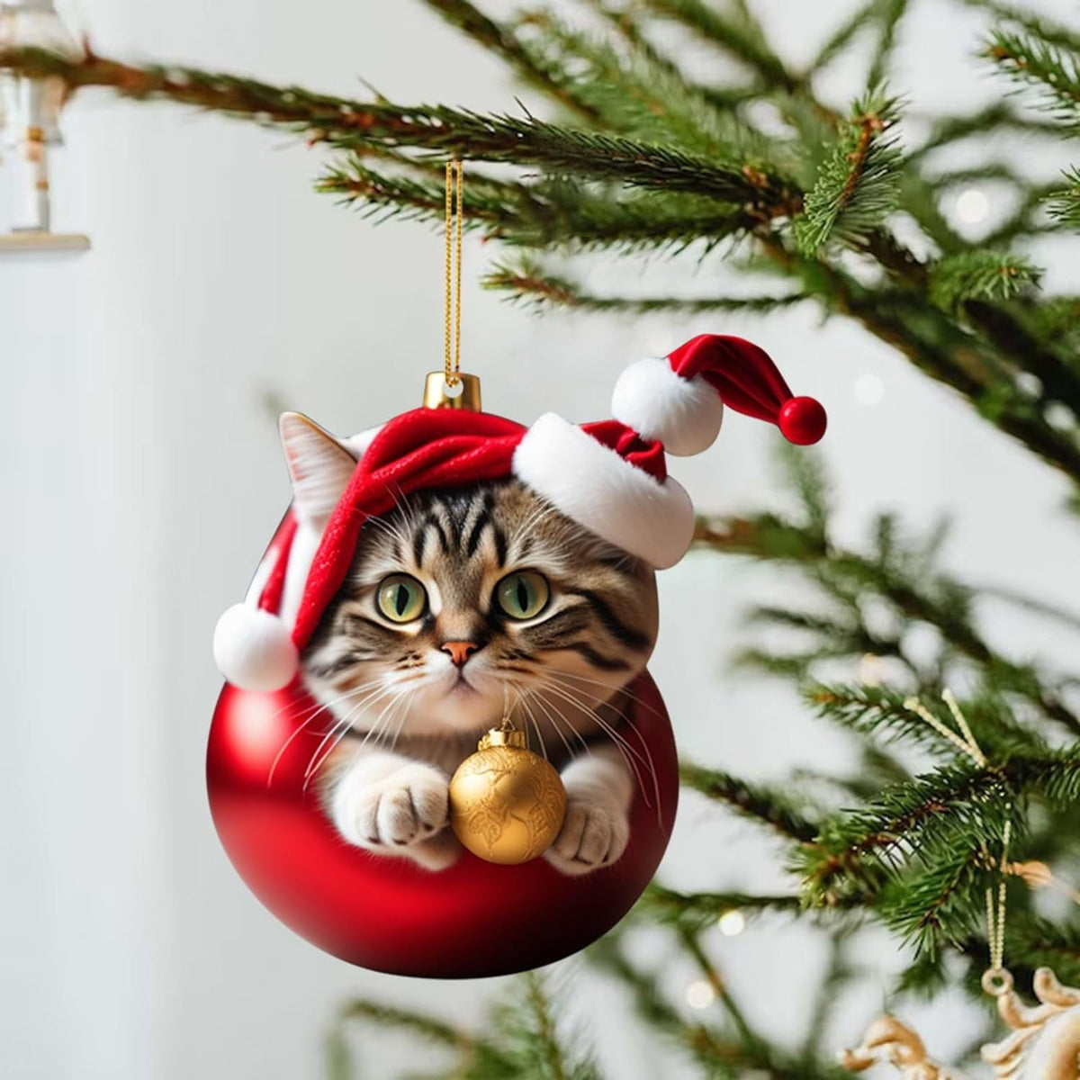 Decorazione natalizia a forma di gatto - Graziosa decorazione festiva per l'albero