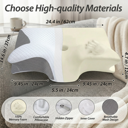 Cuscino ergonomico in memory foam per dormire senza russare | Antirussamento