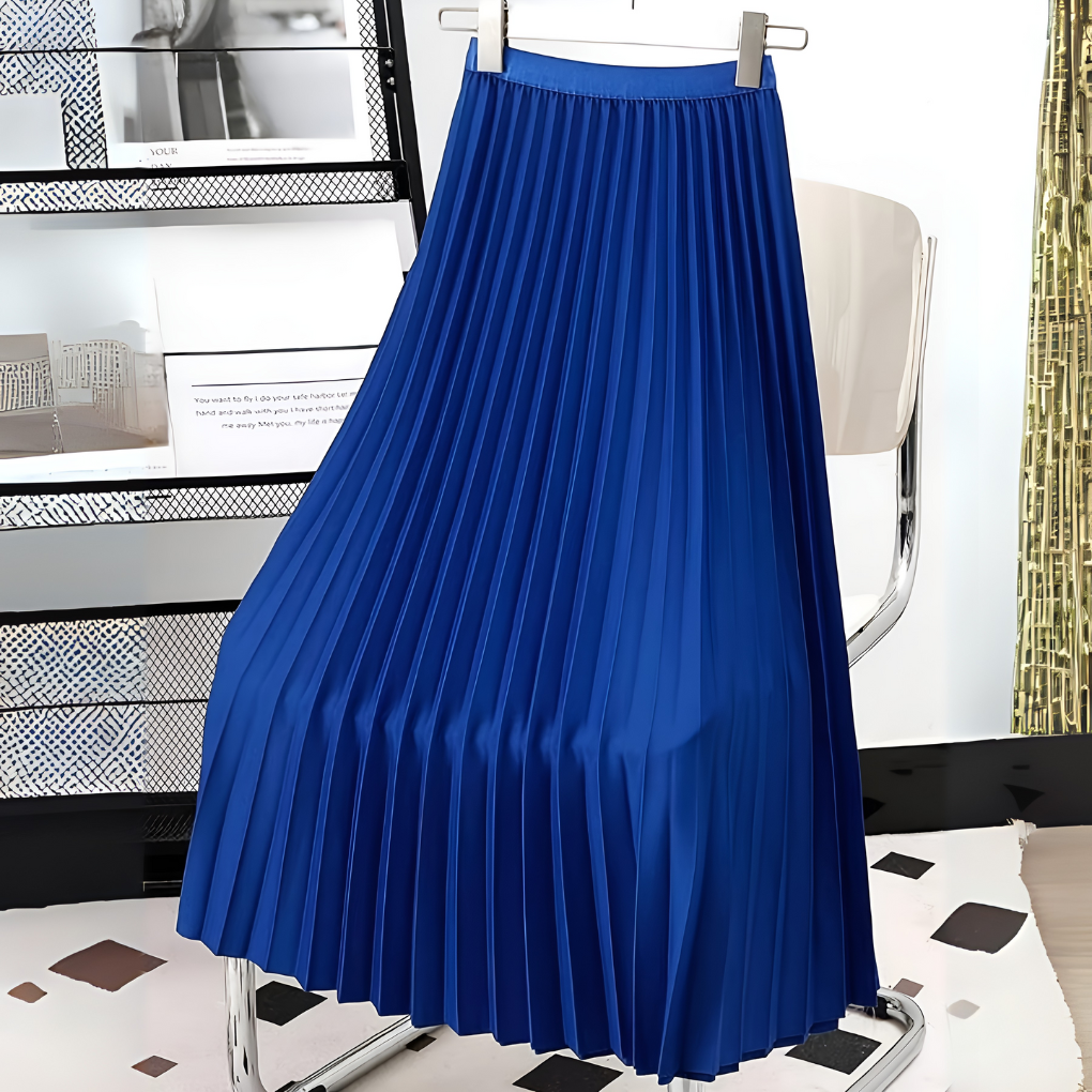 Stylish Midi Skirt with Flowy Pleats for Women