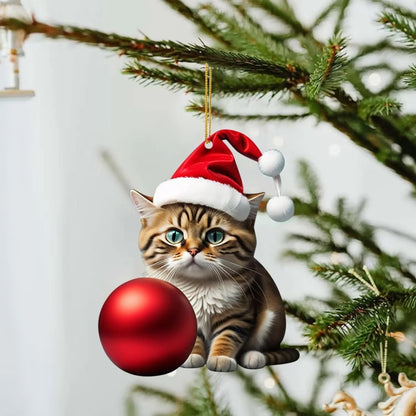 Decorazione natalizia a forma di gatto - Graziosa decorazione festiva per l'albero