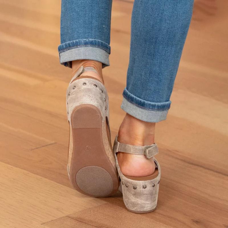 Orthopaedic Leather Ladies' Sandals with Extra Support