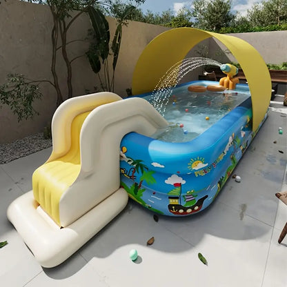 Inflatable Circular Pool with Slide