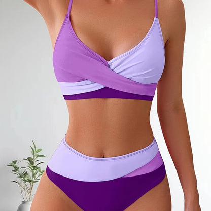 Set bikini patchwork elasticizzato e comodo da donna