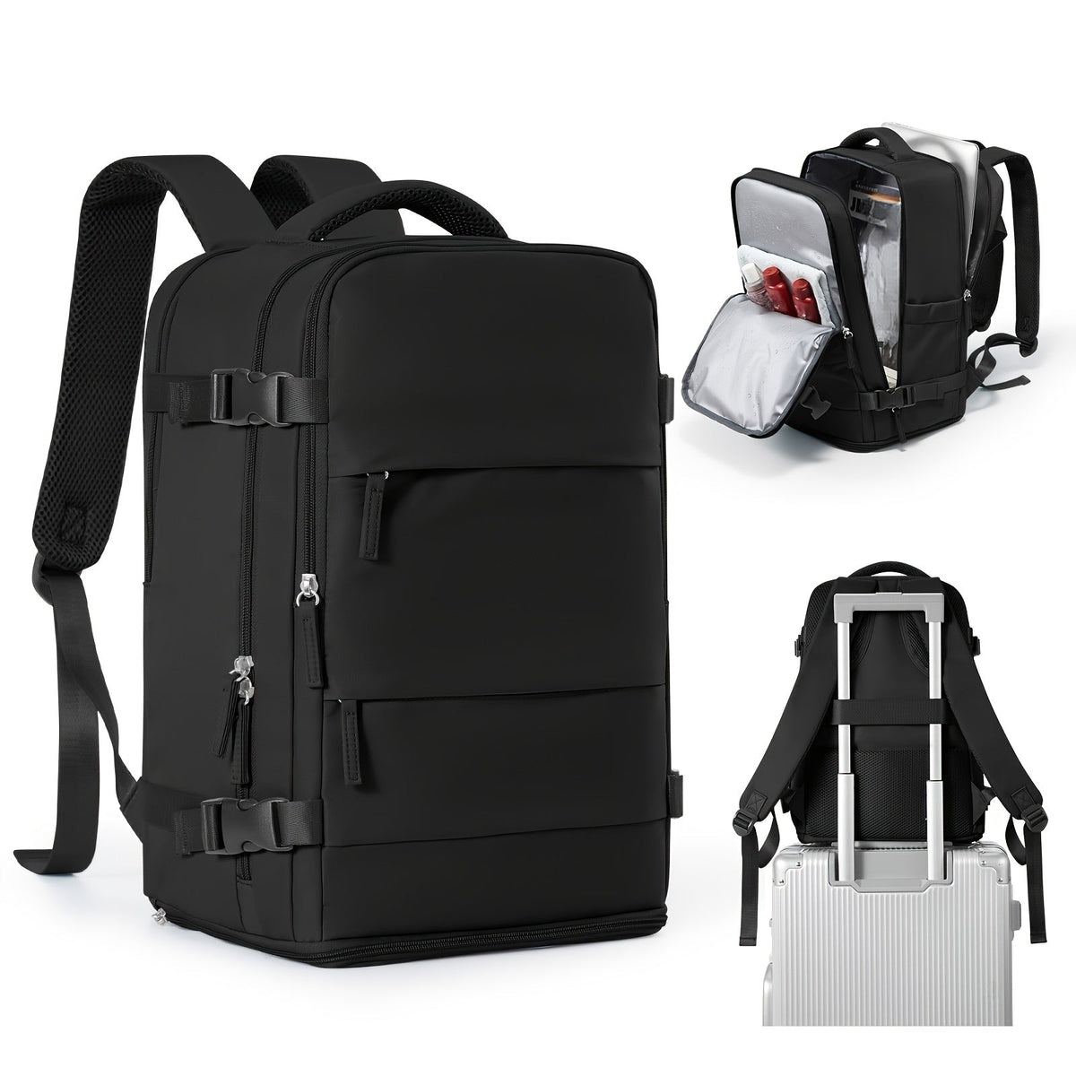 Mochila multifuncional para viajes y uso diario, con compartimento para zapatos y compartimentos impermeables
