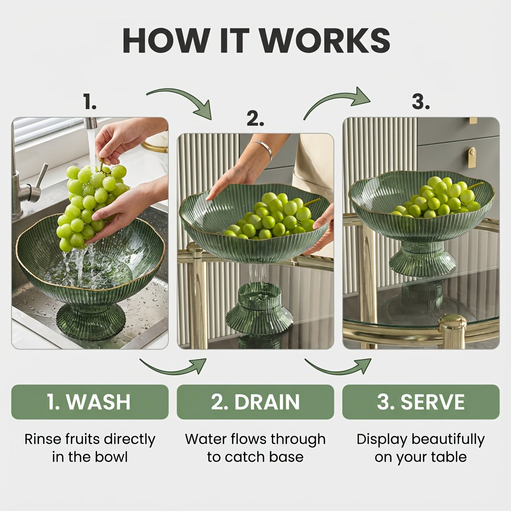 Luxury Transparent Fruit Bowl Made of PET – Decorative and Practical