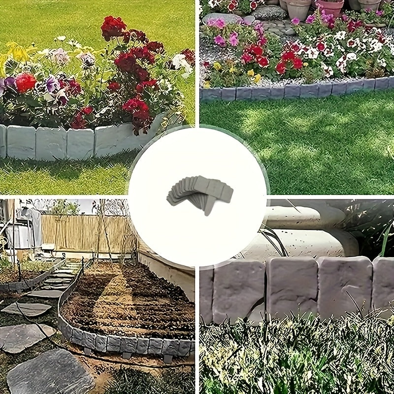 Set de borduras de jardín con aspecto de piedra – Práctico y decorativo