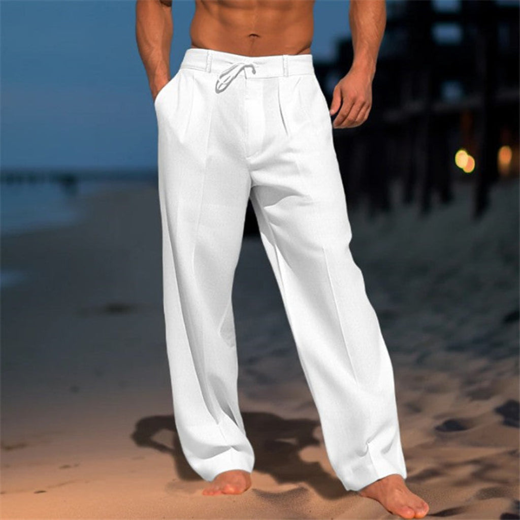 Men's Wide Casual Trousers with Drawstring
