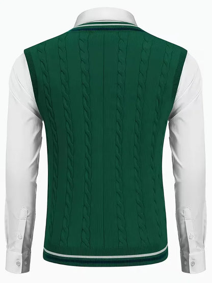 Gilet sans manches en tricot avec col en V