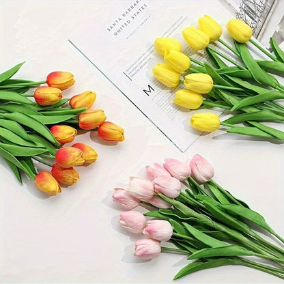 Set mit 15 naturgetreuen Kunsttulpen – ideal für Hochzeiten, Partys und die Dekoration zu Hause