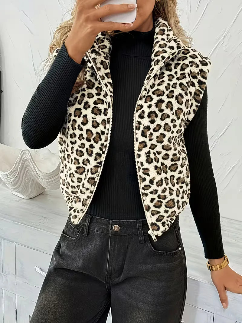 Gilet zippé avec fausse peau de mouton