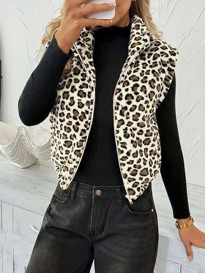 Gilet zippé avec fausse peau de mouton