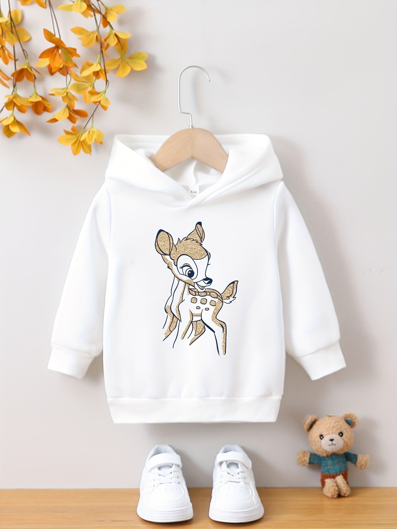 Toddler Girls' Hoodie with Cartoon Animal Print - Ana