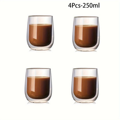 Set van 4 dubbelwandige glazen - glazen van 350ml voor warme en koude dranken
