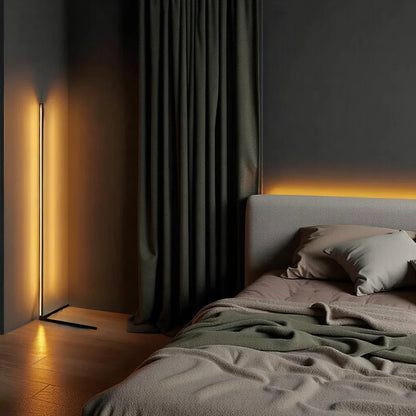Minimalist LED Floor Lamp with Dimmable Light Settings and Modern Linear Design
