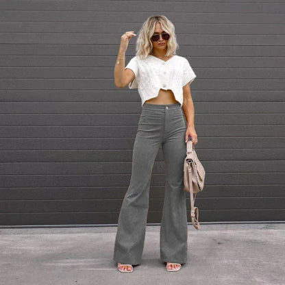 High-Waist Flared Trousers for Women