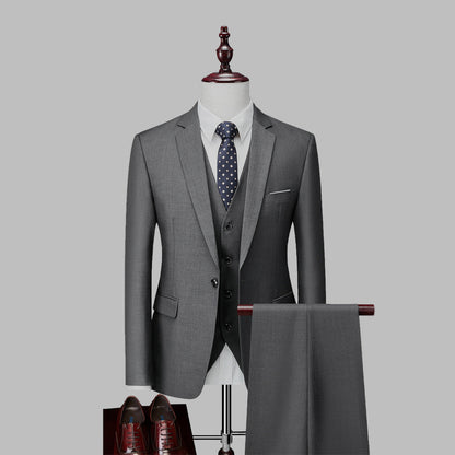 Black Three-Piece Suit for Men