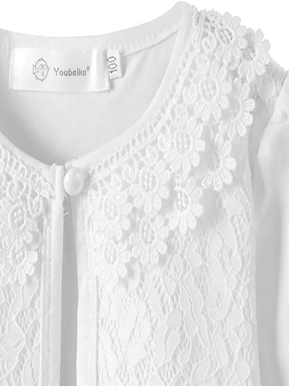 Girls' Cardigan with Lace Detail - Choi