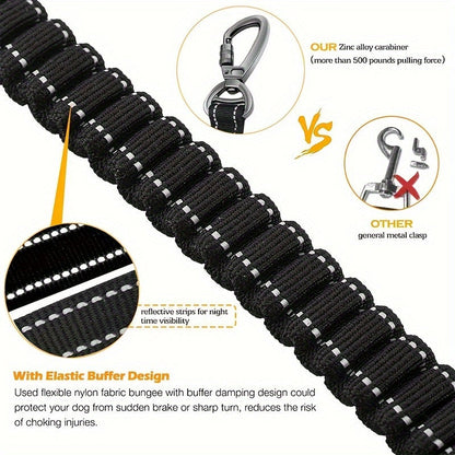 Adjustable Bungee Dog Lead – Shock Absorbing and Reflective for Large Dogs