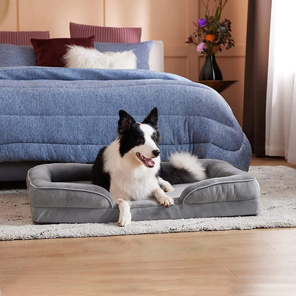 Orthopaedic Dog Bed with Memory Foam and Plush Covering