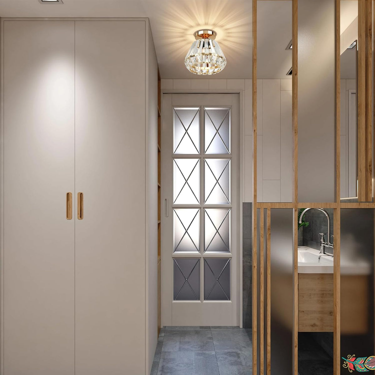 Plafón de cristal de lujo de diseño nórdico