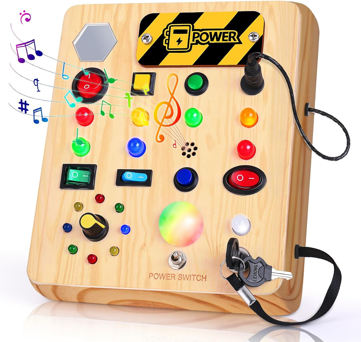 Montessori Toddler Busy Board - Music & Light Fun!