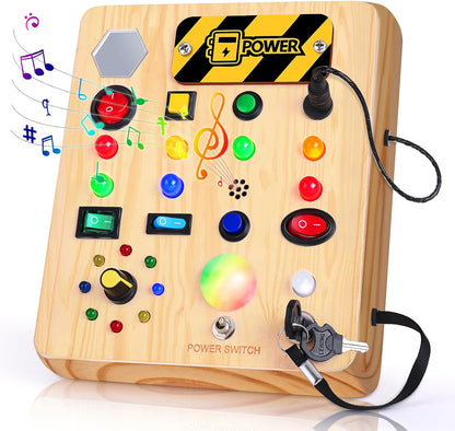 Montessori Toddler Busy Board - Music & Light Fun!