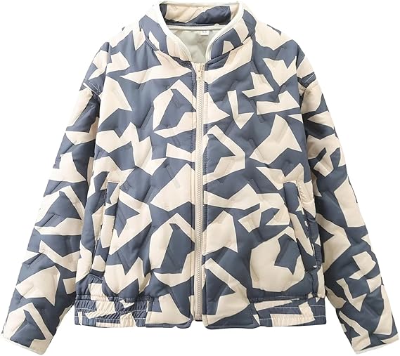 Jade - Stitched Quilted Women's Coat with Stylish Print