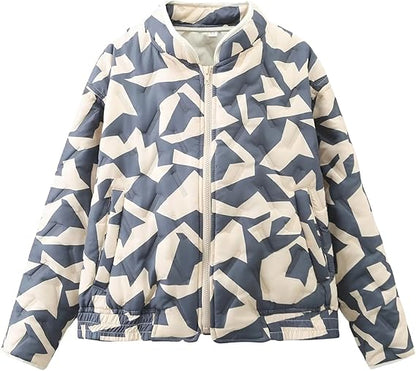 Jade - Stitched Quilted Women's Coat with Stylish Print